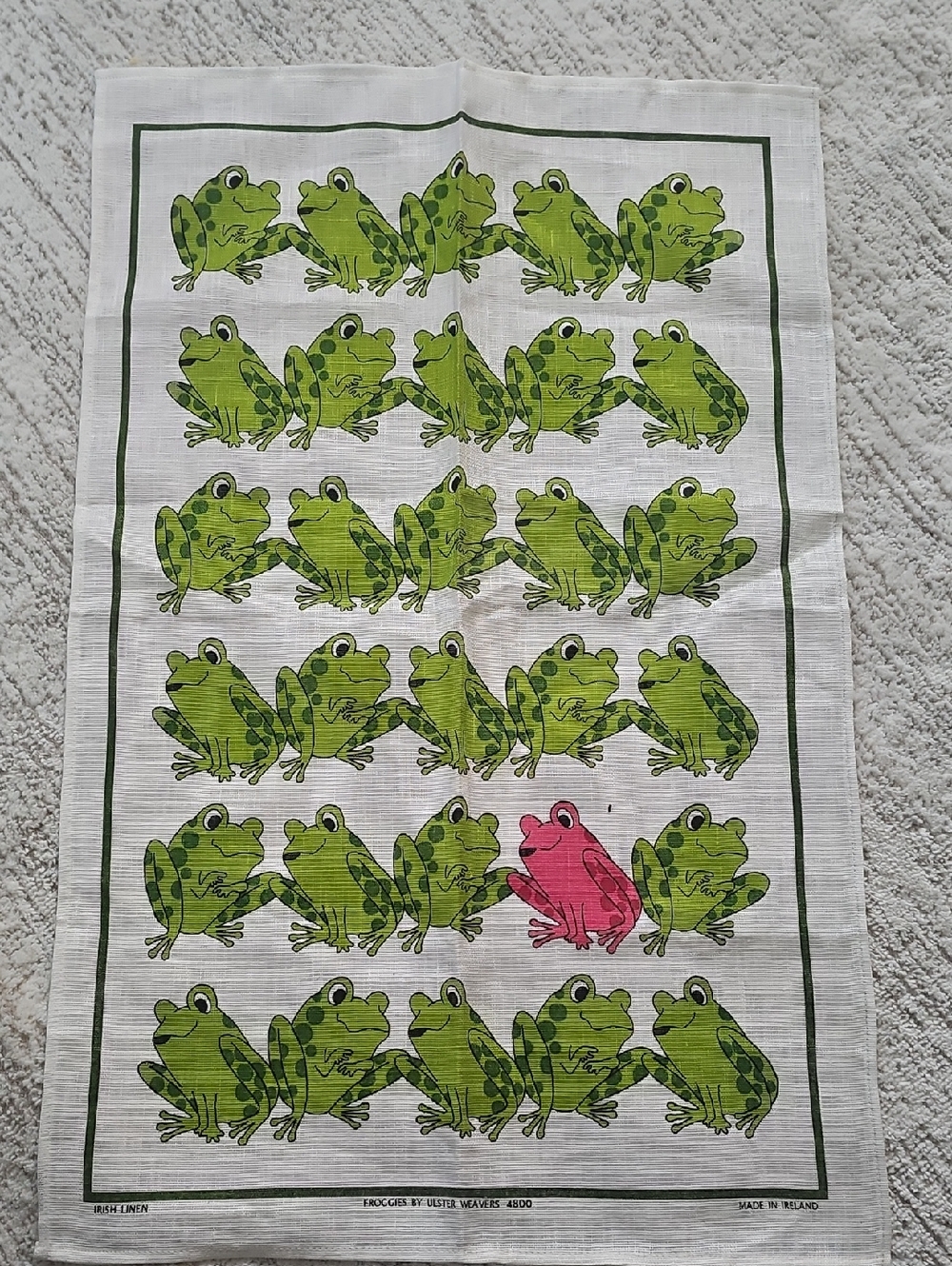 Vintage Ulster Weavers Irish Linen Frog Tea Towel